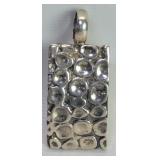 Sterling silver Brutalist style pebble pendant