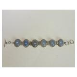 Vintage sterling silver bracelet with blue