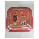 Japanese red lacquered Jubako box