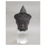 Antique bronze Buddha head on acrylic base