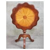 Contemporary walnut veneer tilt toppie crust table