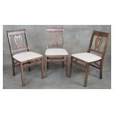3 Stakmore maple folding chairs