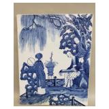 Antique Chinese blue and white porcelain plaque