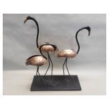 Mid-century style metal flamingo decoration