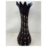 Azerbaijan hand blown satin glass vase
