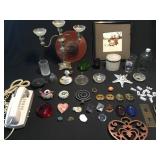 Vintage decorative, crystals, specimens, glass