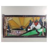 Vintage stained glass panel