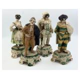 4 Porcelain Commedia Dellï¿½arte Figures