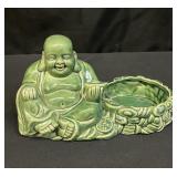 Vintage ceramic Happy Buddha planter