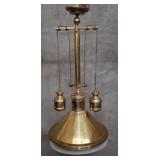 Mid-century Modern brass rise and fall light