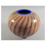 Signed studio art glass vase