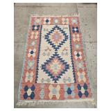 Vintage Turkish Kilim hand woven rug