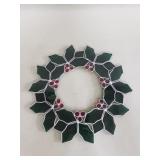 Stained glass Christmas wreath sun catcher