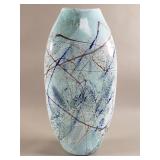 Signed hand blown art glass vase