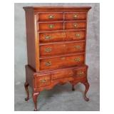 Cal Shops 2-piece mahogany veneer highboy dresser
