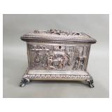 Antique silver plate table casket