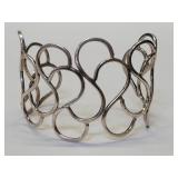 Vintage sterling modernist lattice cuff bracelet
