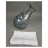 Vintage hand blown glass pitcher