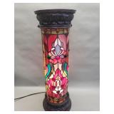 Tiffany style stained glass pedestal light fixture