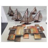 Metal wall art and metal abstract sailboat