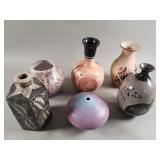 Group of 6 pottery and ceramic vases