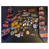 Vintage items; LAFD, Nixon, LAPD, knives