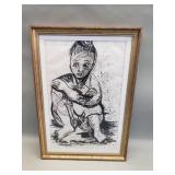 Signed ink painting