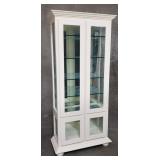 Mirrored back display cabinet with glass shelves