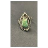 Old pawn sterling and turquoise ring