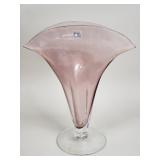 Vintage Blenko hand blown purple glass vase