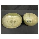 Pair of vintage stamped ceramic bowls