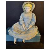 Large vintage porcelain & cloth Victorian style