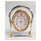 Vintage Linden Quartz brass and chrome clock