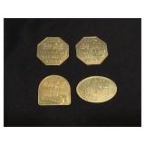 4 vintage Coca-Cola tokens
