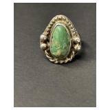 Old pawn sterling and turquoise ring