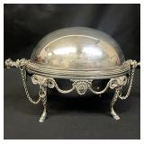 Vintage stamped silverplate dome serving dish