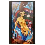 Surrealist mermaid giclï¿½e print on on canvas