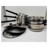 Set of Vintage Swiss SIGG Calotherm pots and pans