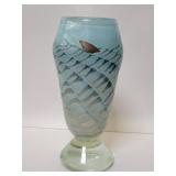 Signed studio art glass vase