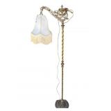 Vintage Victorian-style brass floor lamp