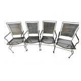 4 wrought iron motion patio chairs