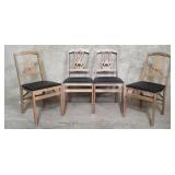 4 Stakmore folding chairs with faux leather seat