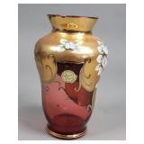 Bohemia crystal hand painted vase