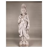Cast concrete Guan Yin statue