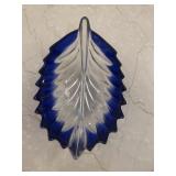 Vintage Shannon crystal leaf style bowl