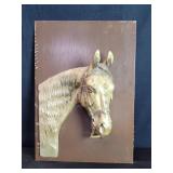 Vintage metal horse wall plaque
