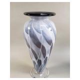 Signed hand blown glass vase