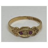 Antique 18k gold ring with stones