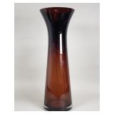 Crate & Barrel amber glass tall vase