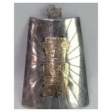 Silver and 10k gold Aztec/ Mayan style pendant